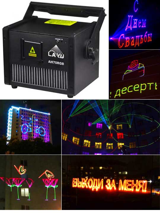 Лазерный проектор для рекламы RGB